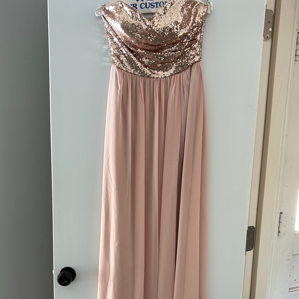 Sequin Strapless Gown